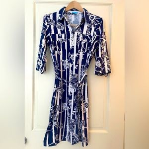J. McLaughlin Gilchrist Trellis Floral Shirt Dress Size: M